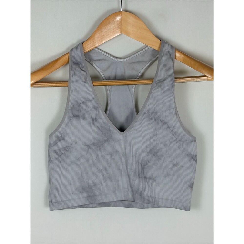 DSG Gray Marble Ribbed Sports Bra Racerback Medium